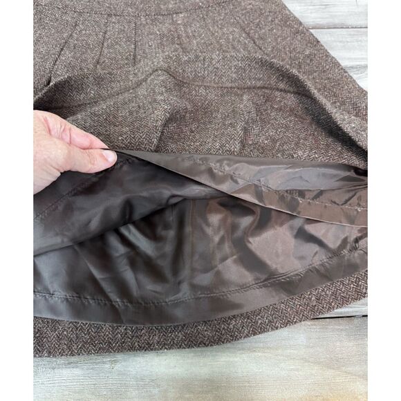 Vintage Gap 100% Wool Brown Pleated Lined Skirt Size 28 Waist - Picture 5 of 8